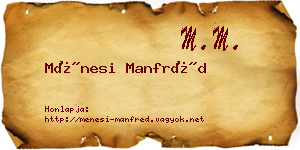 Ménesi Manfréd névjegykártya